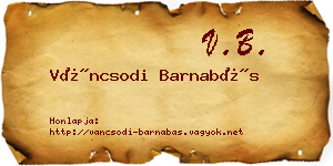 Váncsodi Barnabás névjegykártya