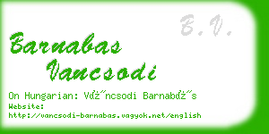 barnabas vancsodi business card